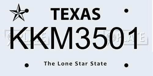 KKM3501 Texas License Plate