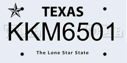 KKM6501 Texas License Plate