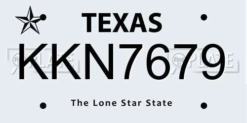 KKN7679 Texas License Plate