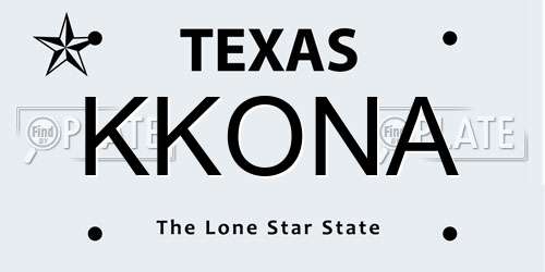 KKONA Texas License Plate