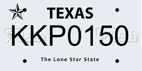 KKP0150 Texas License Plate