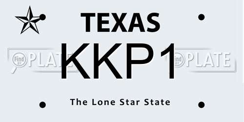 KKP1 Texas License Plate