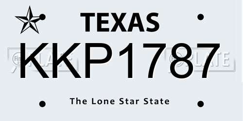KKP1787 Texas License Plate