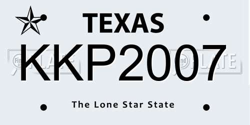 KKP2007 Texas License Plate