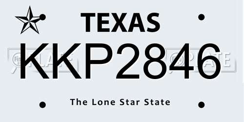 KKP2846 Texas License Plate