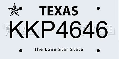KKP4646 Texas License Plate