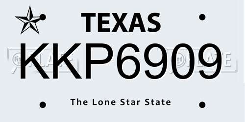 KKP6909 Texas License Plate