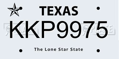 KKP9975 Texas License Plate