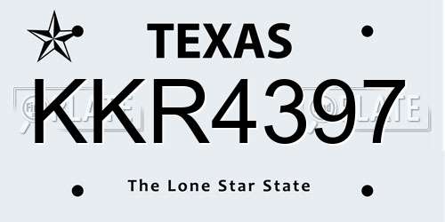 KKR4397 Texas License Plate