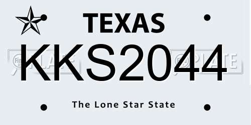 KKS2044 Texas License Plate