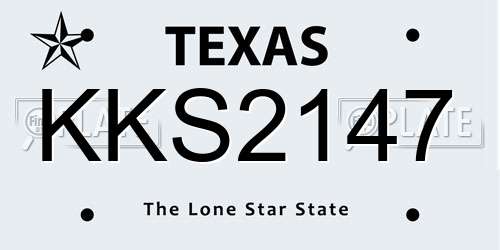 KKS2147 Texas License Plate