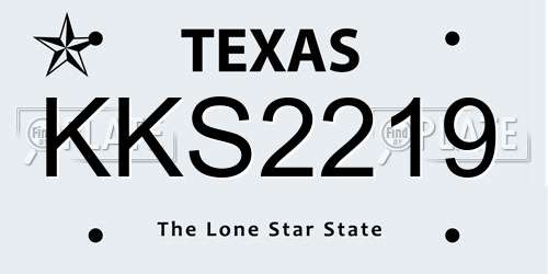 KKS2219 Texas License Plate