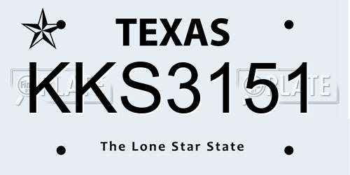 KKS3151 Texas License Plate