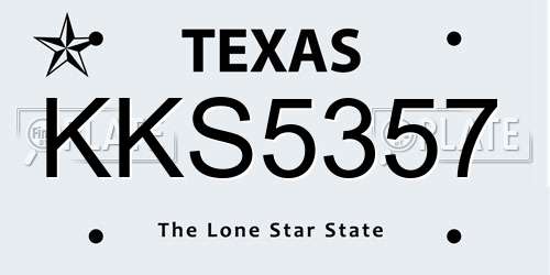 KKS5357 Texas License Plate
