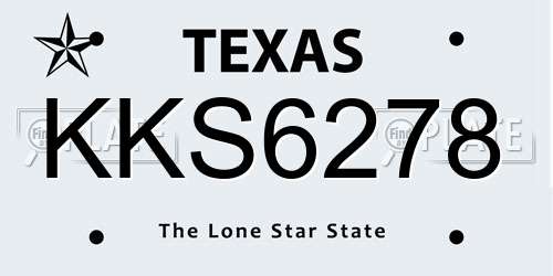 KKS6278 Texas License Plate