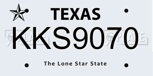 KKS9070 Texas License Plate