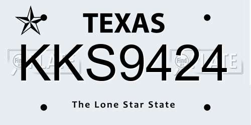 KKS9424 Texas License Plate