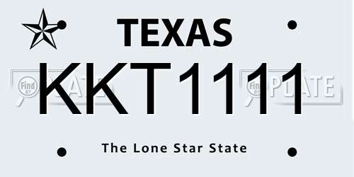 KKT1111 Texas License Plate