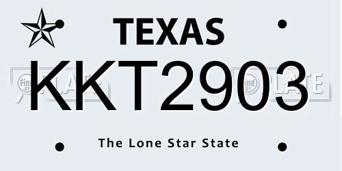 KKT2903 Texas License Plate