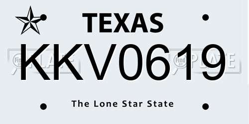 KKV0619 Texas License Plate