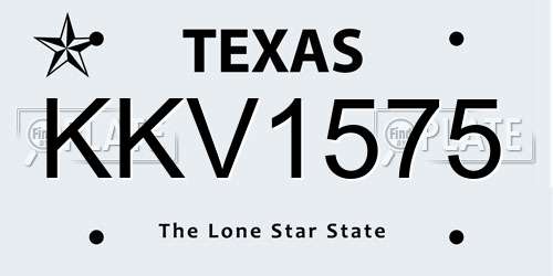 KKV1575 Texas License Plate