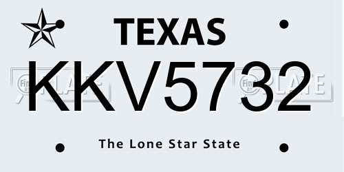 KKV5732 Texas License Plate