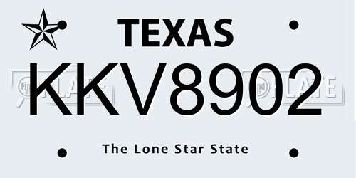 KKV8902 Texas License Plate