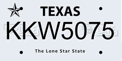KKW5075 Texas License Plate