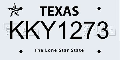 KKY1273 Texas License Plate
