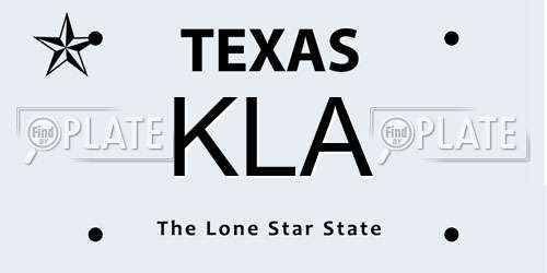 KLA Texas License Plate