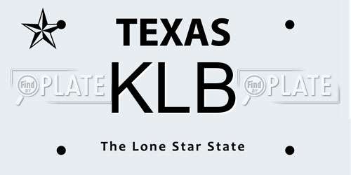 KLB Texas License Plate