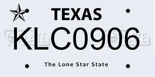 KLC0906 Texas License Plate