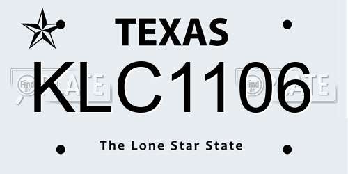 KLC1106 Texas License Plate