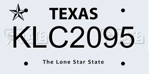 KLC2095 Texas License Plate