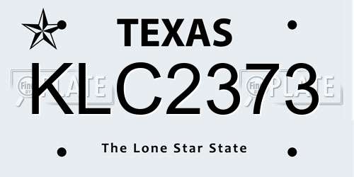KLC2373 Texas License Plate