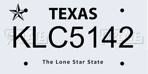 KLC5142 Texas License Plate