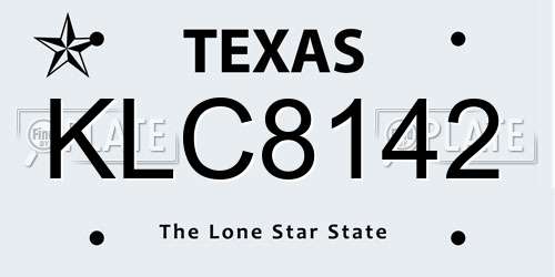 KLC8142 Texas License Plate