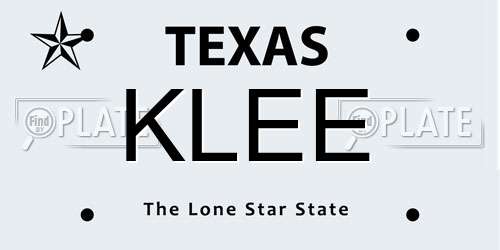 KLEE Texas License Plate
