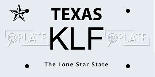 KLF Texas License Plate