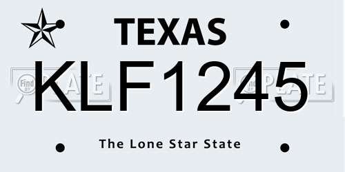 KLF1245 Texas License Plate
