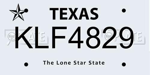 KLF4829 Texas License Plate