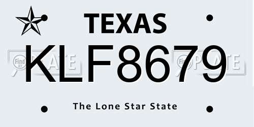KLF8679 Texas License Plate