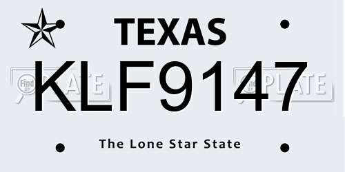 KLF9147 Texas License Plate