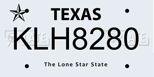 KLH8280 Texas License Plate