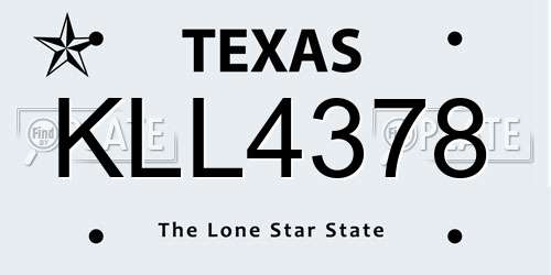 KLL4378 Texas License Plate