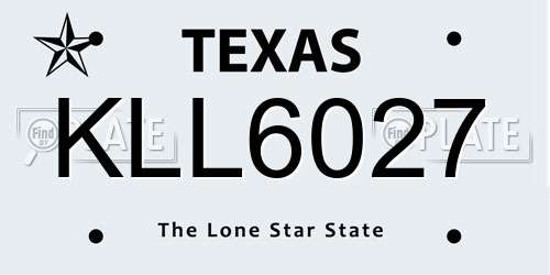 KLL6027 Texas License Plate