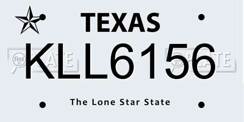 KLL6156 Texas License Plate