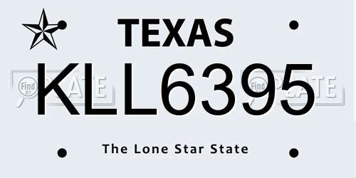 KLL6395 Texas License Plate