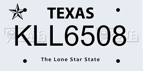 KLL6508 Texas License Plate