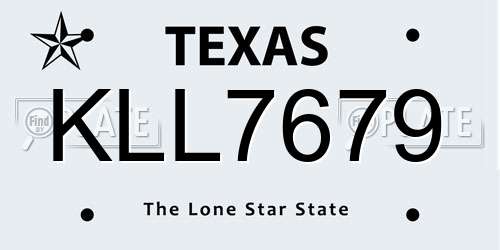 KLL7679 Texas License Plate